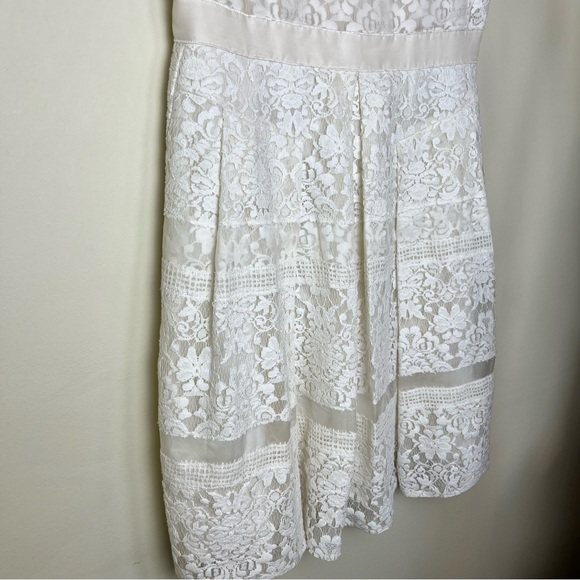 Rebecca Taylor White Silk Layered Effect Floral Lace Combo Dress - Size 8 - Picture 7 of 15